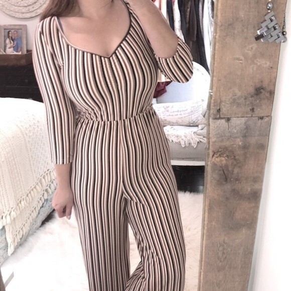 CHELSEA & VIOLET striped pants romper size small - Picture 3 of 6